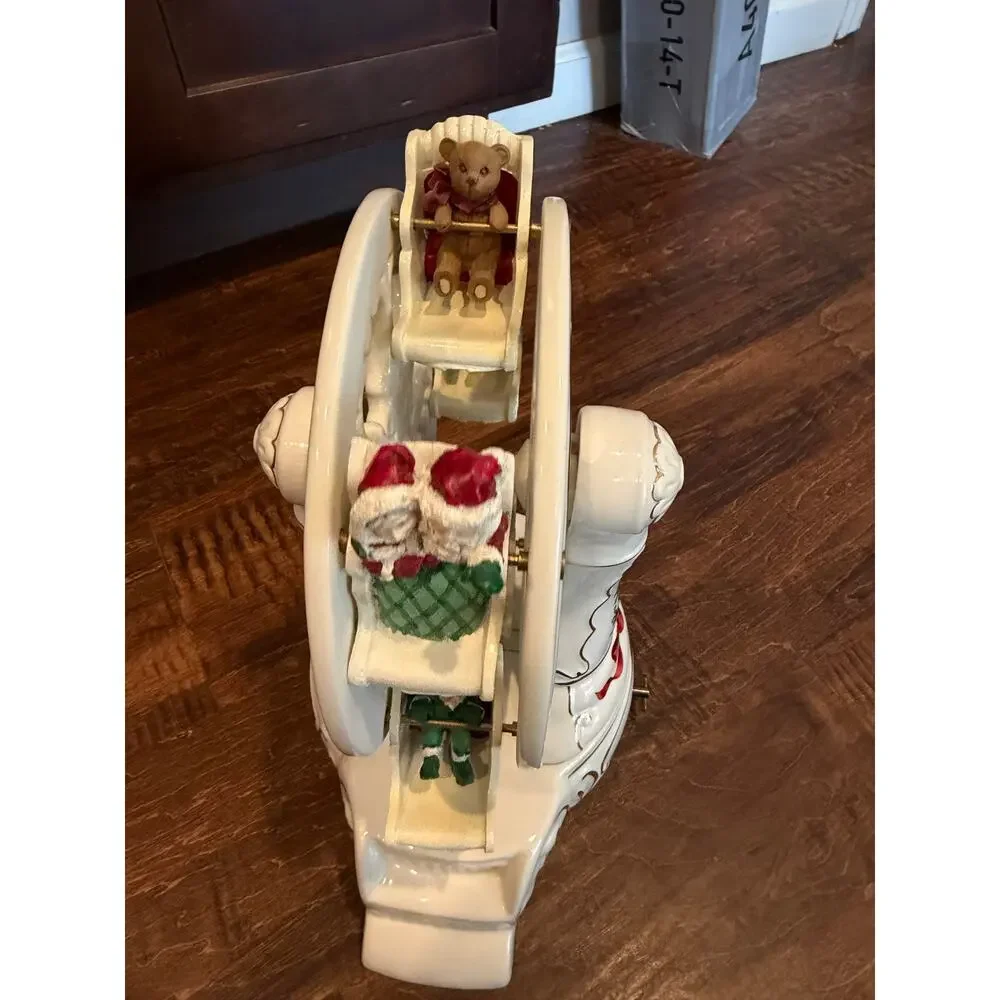 Avon Porcelain Holiday Classic Wind Up Musical Ferris Wheel 2001